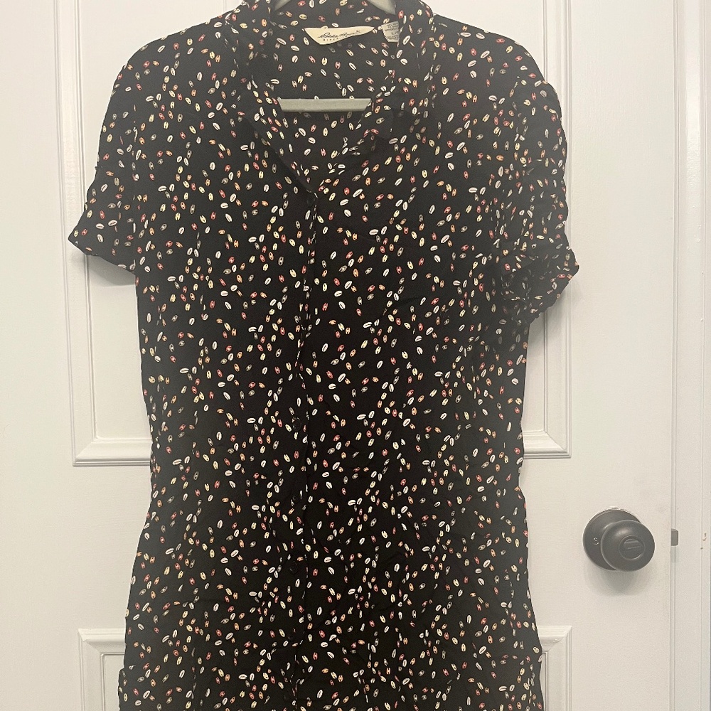 Vintage Eddie Bauer Button Down Shirt Dress Sz L